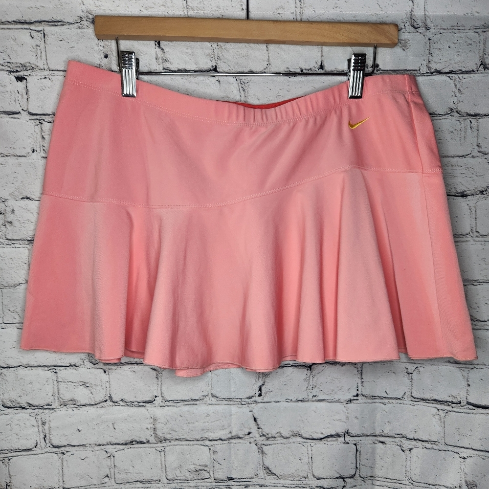 Nike Ruffle Peach Pink Sport Mini Athletic Skirt Size Large